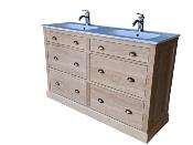 Meuble de salle de Bain Cardiff 4 Tiroirs en pin massif  | 141