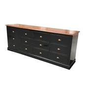 Commode 12 Tiroirs 220 long Plateau Chêne