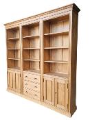 Bibliotheque En Bois Massif 3 Tiroirs et 4 portes Aix | 230