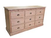 commode 3 Tirettes 9 tiroirs Landaise en bois