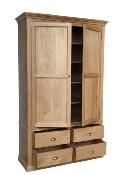 Armoire en Chene Massif 2 Portes et 4 Tiroirs Style Campagne | 135