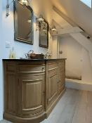 Meuble Double Vasque Arrondi en Bois | Cabourg 190