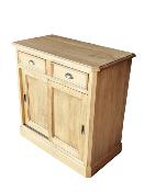 Petit Buffet En bois de Pin massif , 2 portes coulissantes | 90 cm