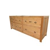 Casserolier 7 Tiroirs en Bois Retro Chic sur Mesure 215 long