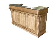 Comptoir Bar SUISSE en Bois Massif Double Plateau Inox | 190 cm 