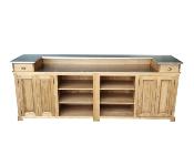 Comptoir de Bar Suisse en Bois Massif / Double plateau Inox | 280 cm