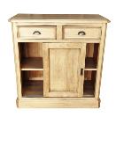 Petit Buffet En bois de Pin massif , 2 portes coulissantes | 90 cm