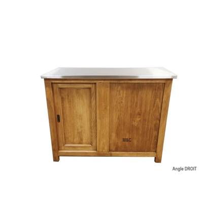 Meuble Angle de Cuisine porte Coulissante en Bois