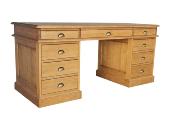 Bureau Ministre en Bois Massif   9 Tiroirs  Camille | 170