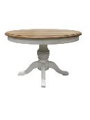 Table Ronde Pied Central en Chêne Massif Extensible |120